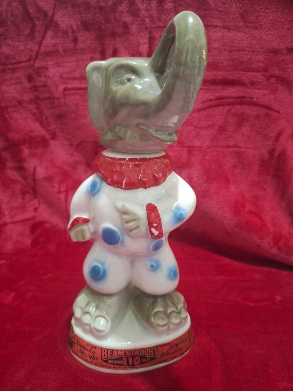 Jim Beam Elephant Clown Beamstrophy Whiskey Decanter – Regal China 1960s